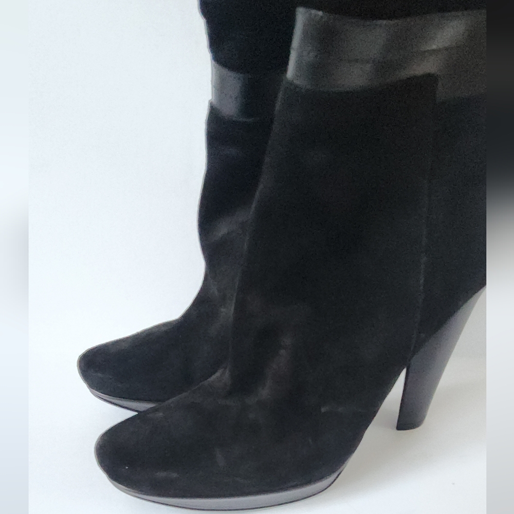 Calvin Klein Suede Mid Calf Boots - Picture 6 of 8